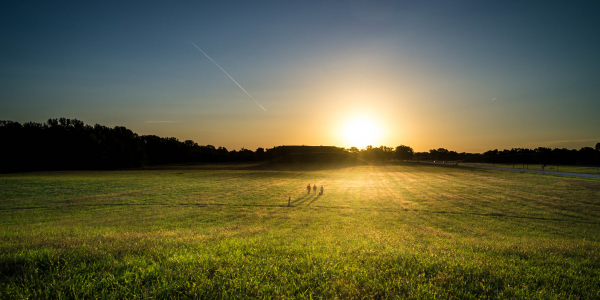 Sunrise over Monk's Mound at Cahokia Mounds historic site